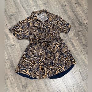 Banana Republic Navy and Tan Mini Dress